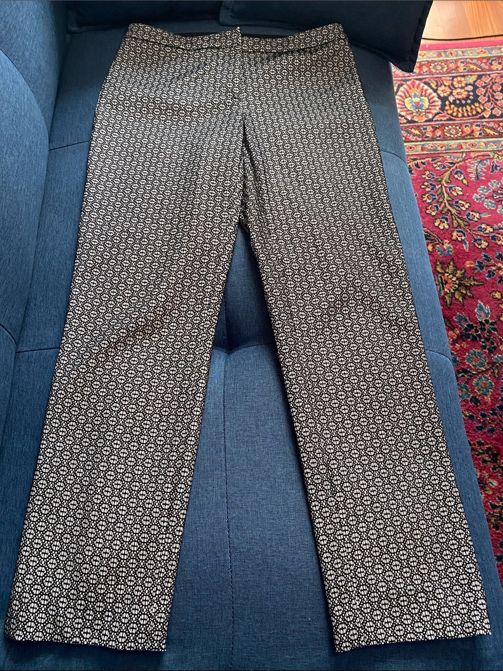 Etcetera Black and White Cropped Patterned Pants